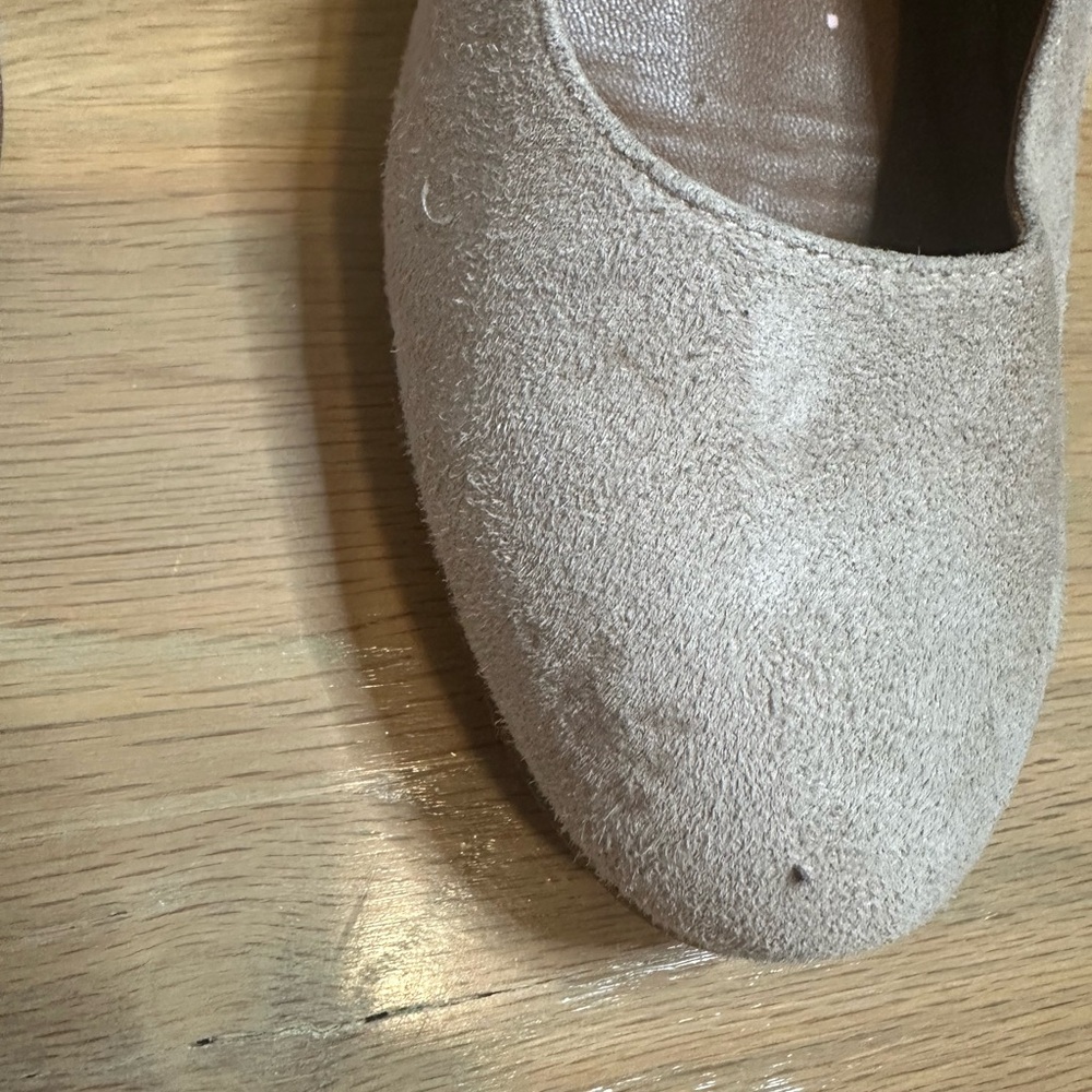 Margaux Taupe Suede Round-Toe Pumps - Picture 2 of 4